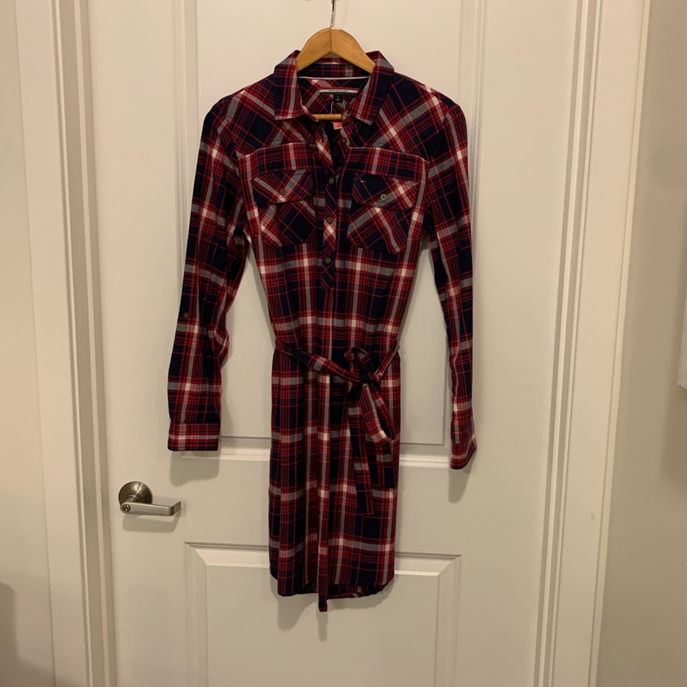NWOT: Tommy Hilfiger Belted Plaid Dress